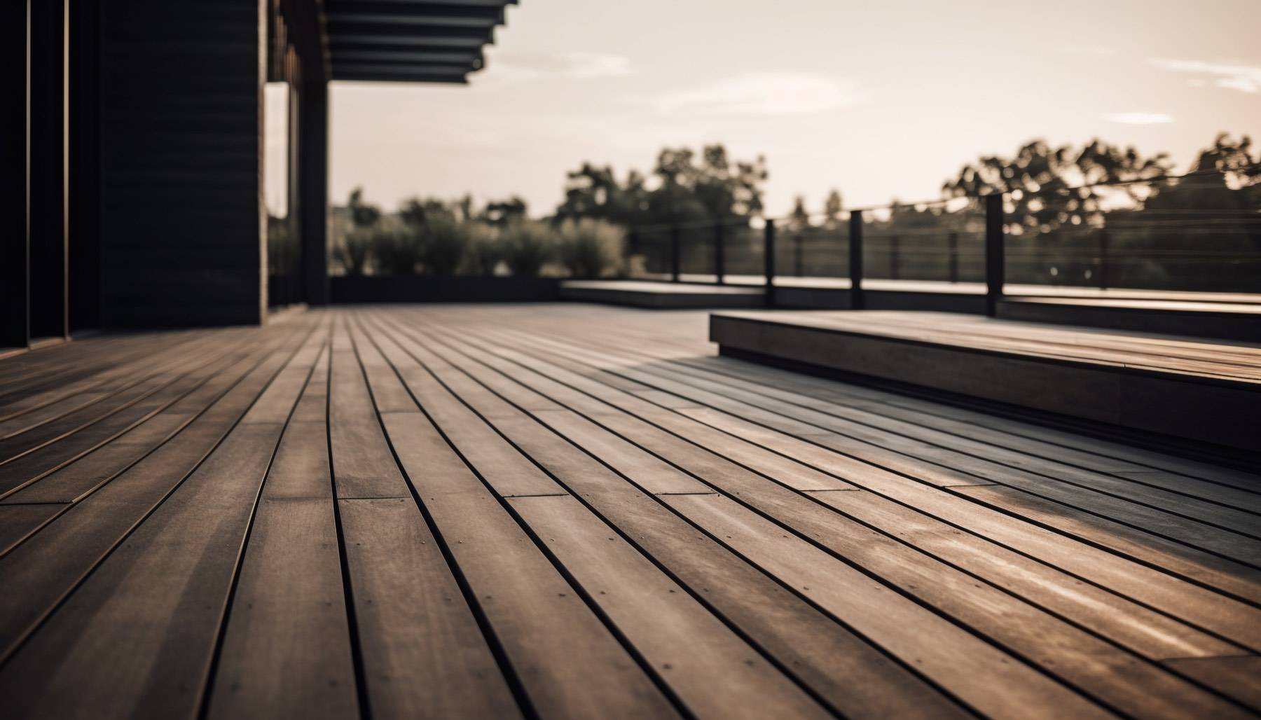 Wooden plank deck flooring project