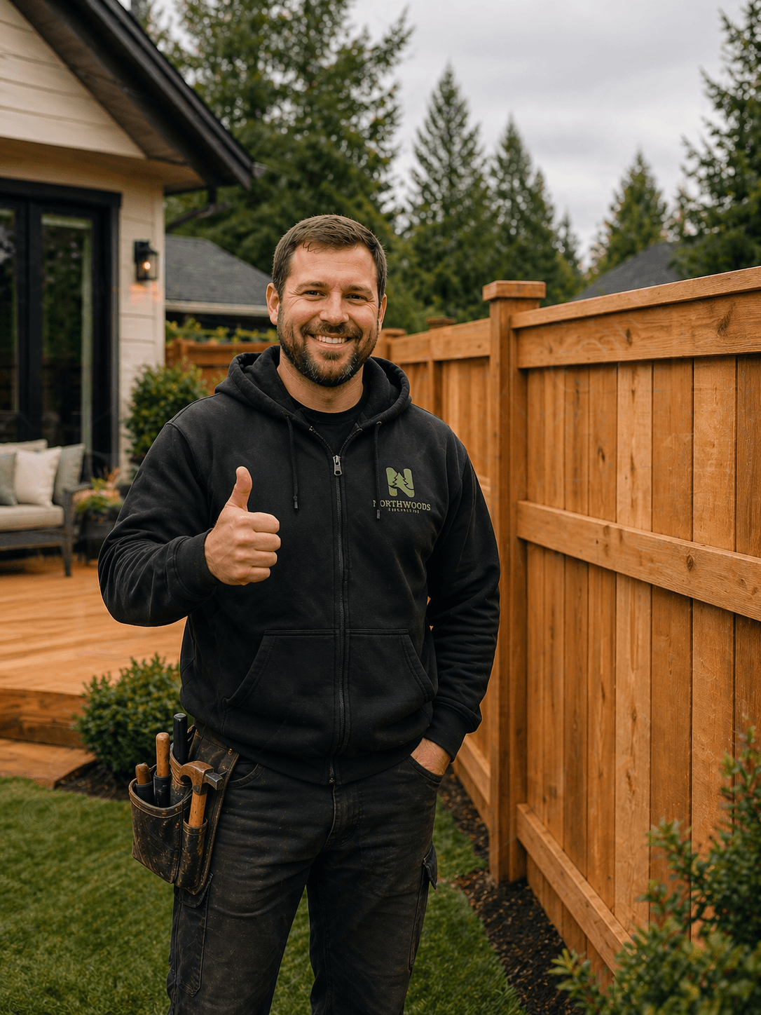 Northwood Renovation builder standing beside a cedar fence in Everett, WA