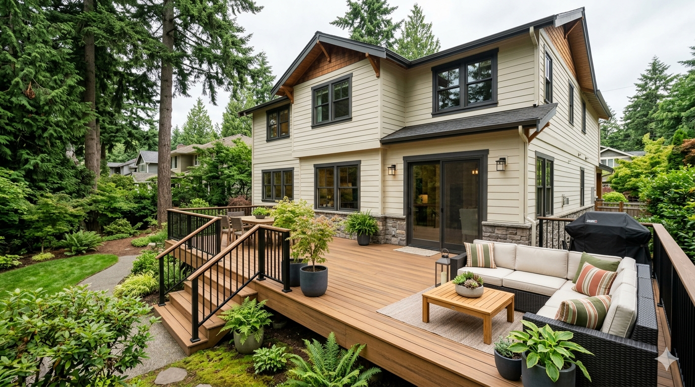 Deck project in Everett, WA by Northwood Renovation