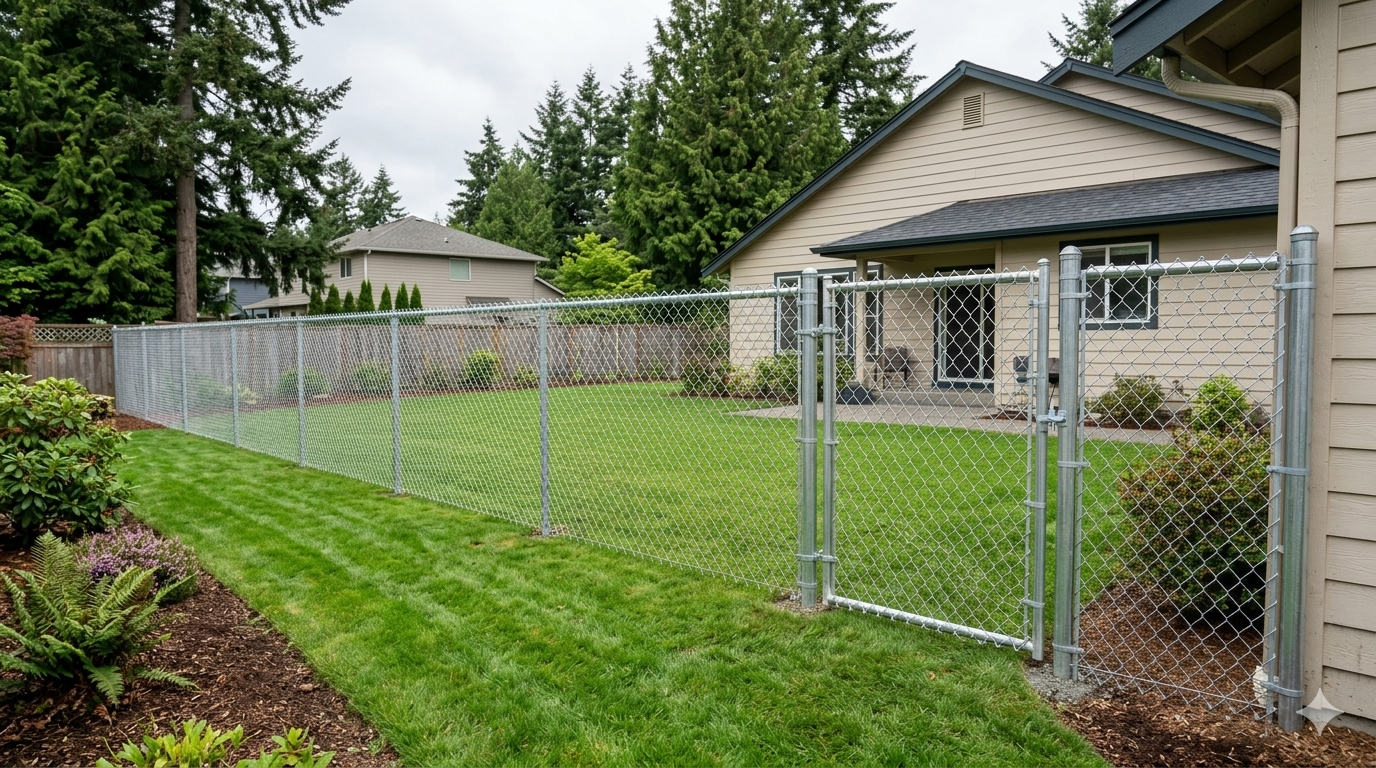 Chain Link Side Yard Boundary — Marysville, WA