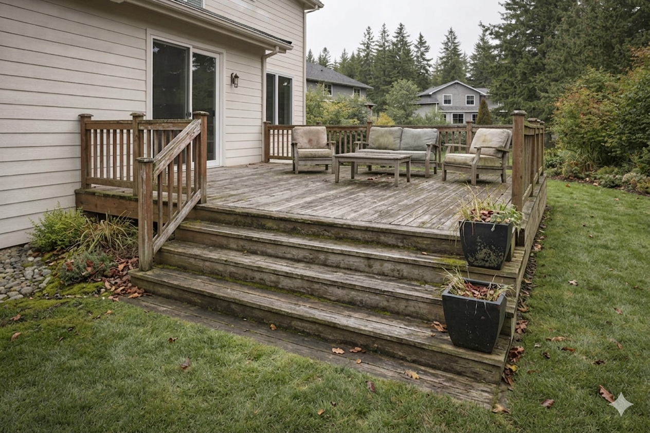 Deck project before completion