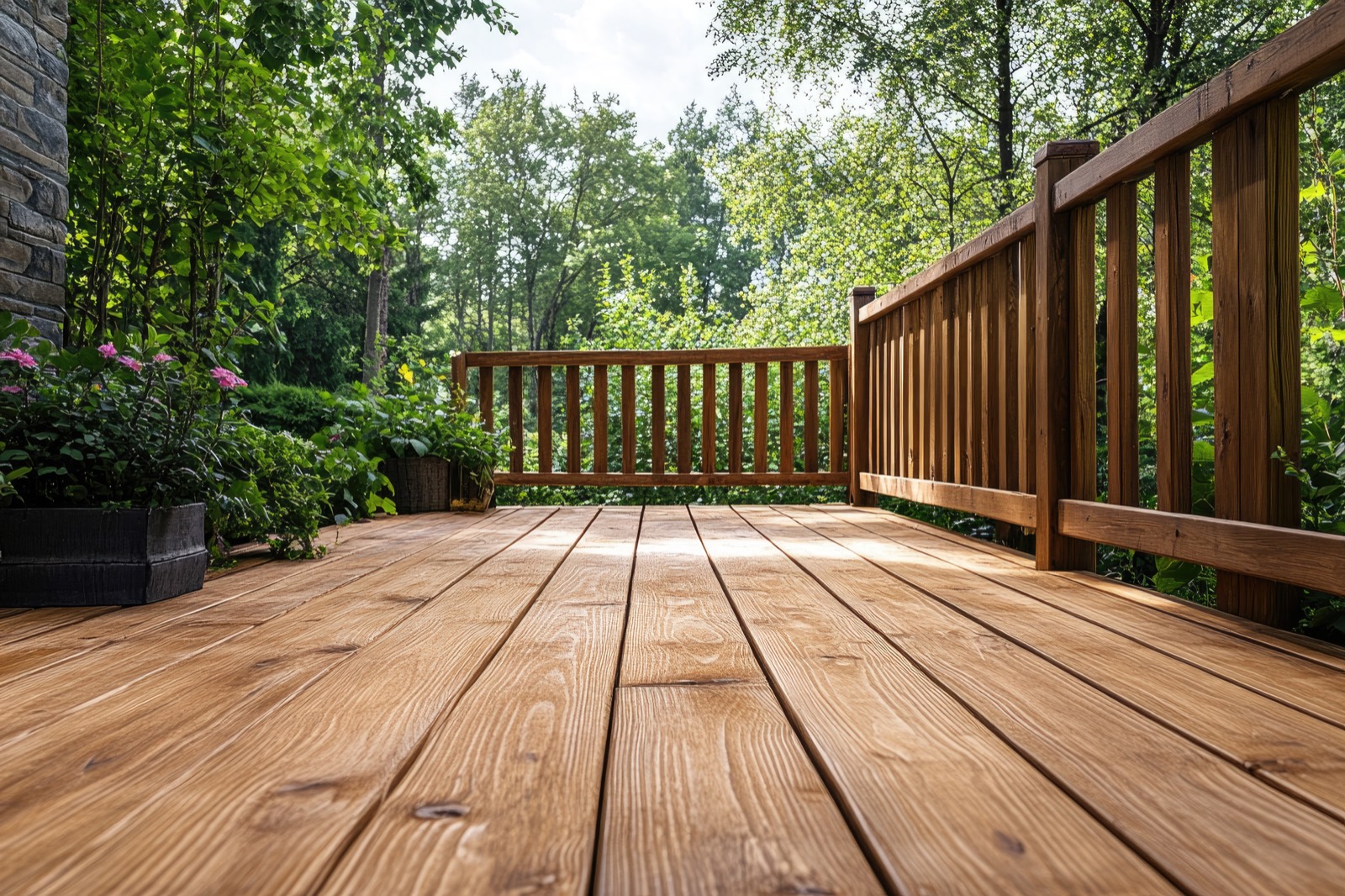 Wood deck service for natural outdoor living spaces