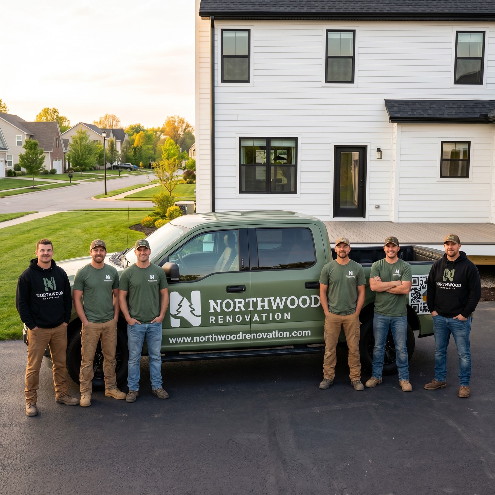 Northwood Renovation team near a branded truck